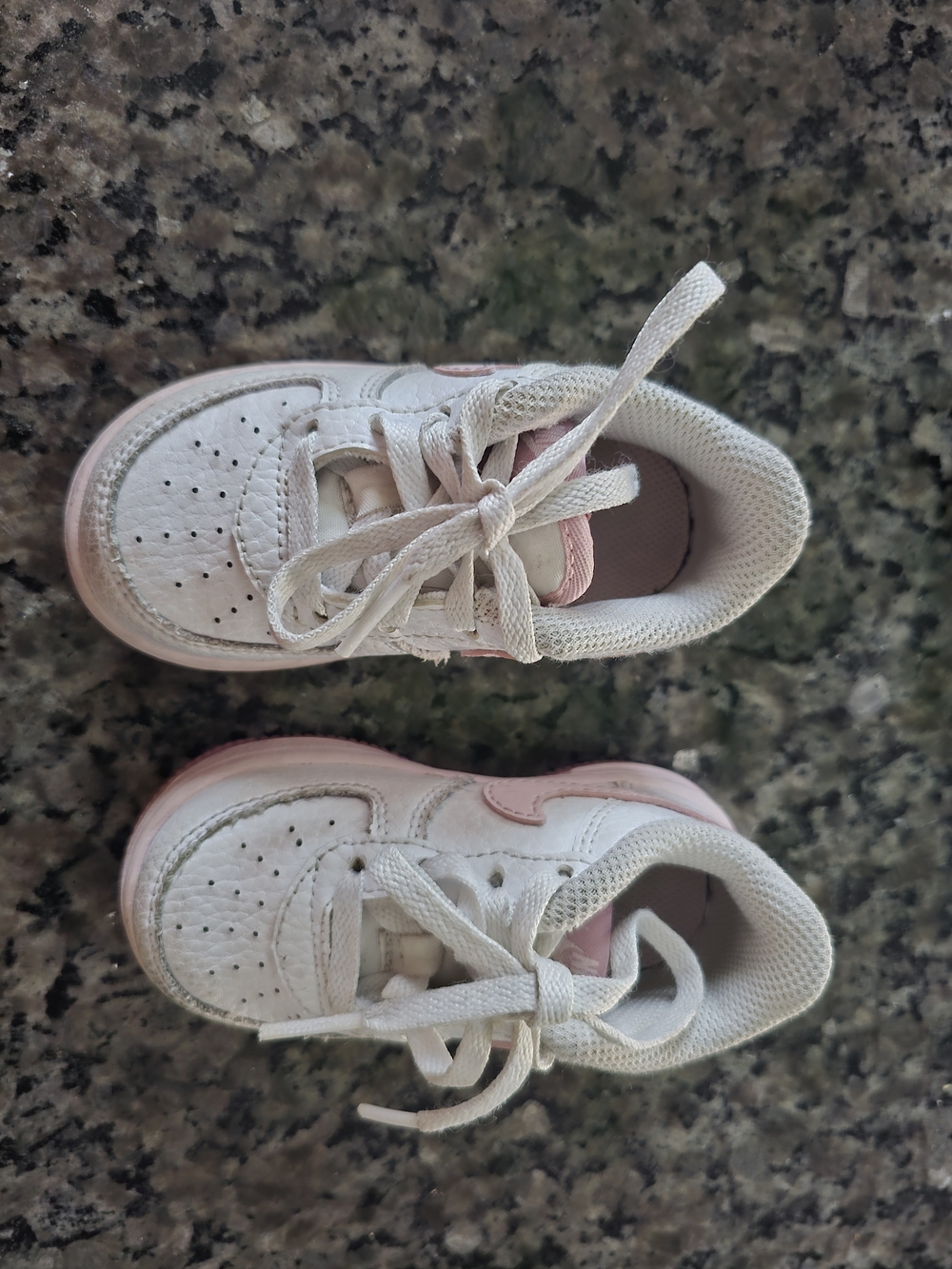 Nike Kids White and Pink Athletic Sneakers - Comfortable Everyday Shoes